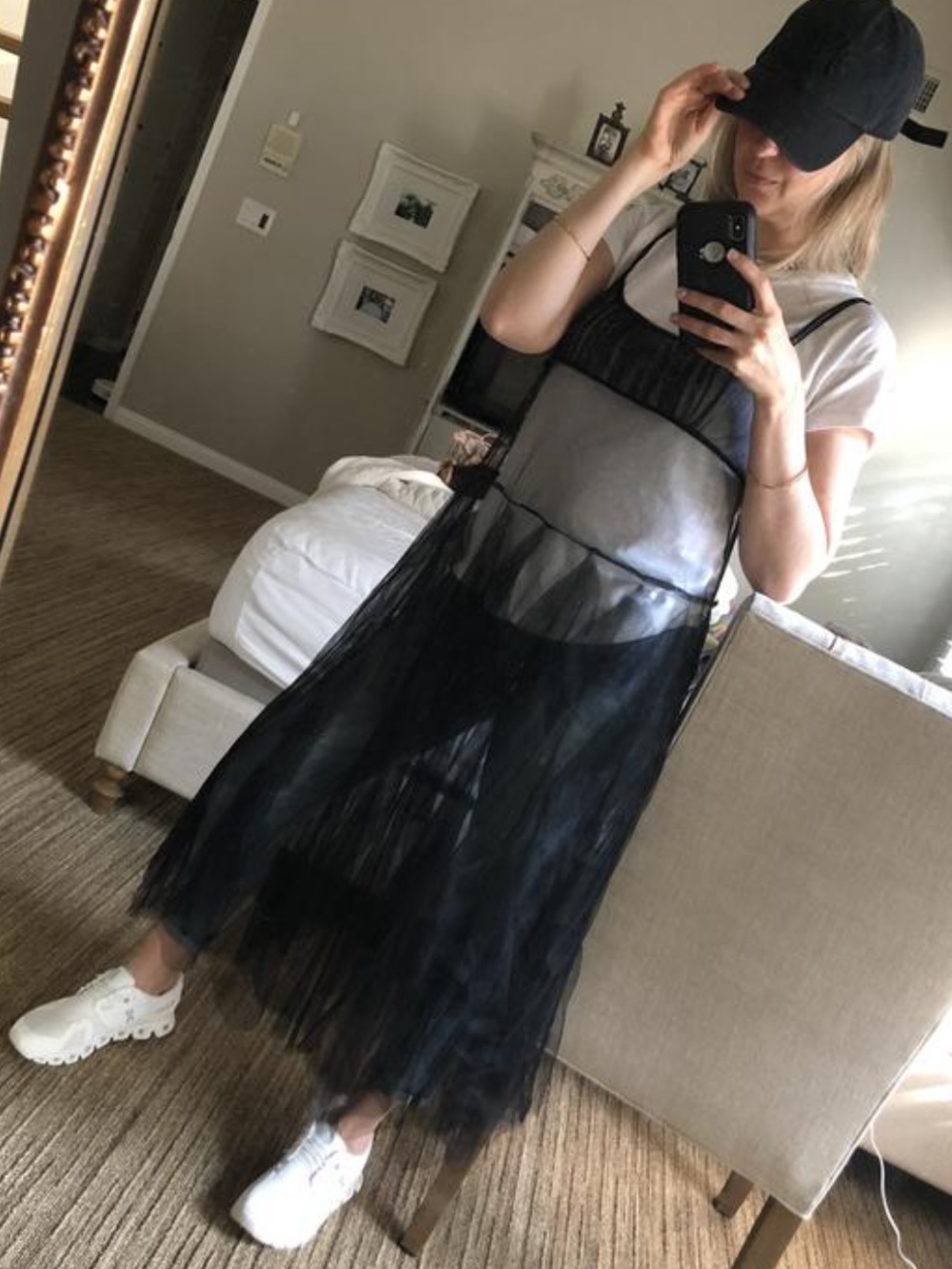 Free People Black Sheer Layered Tulle Slip Dress - All About You Slip